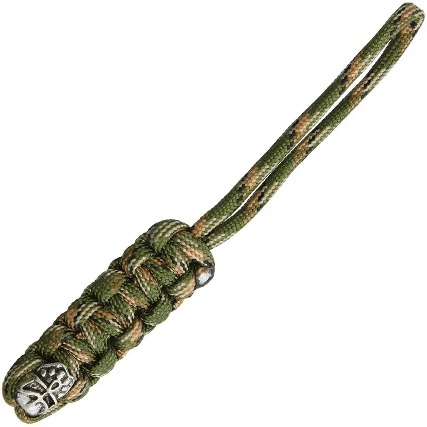 Bestechman Army Green Paracord Lanyard with Skull Bead BTKM08